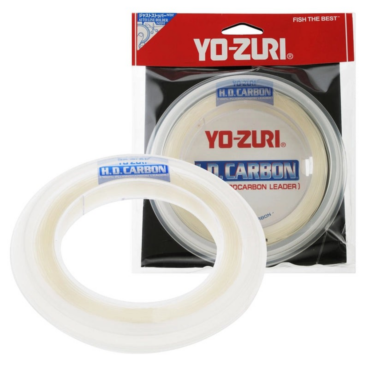 Dogfish Tackle & Marine Yo-Zuri H.D. Carbon clear fluorocarbon fishing leader line in retail packaging
