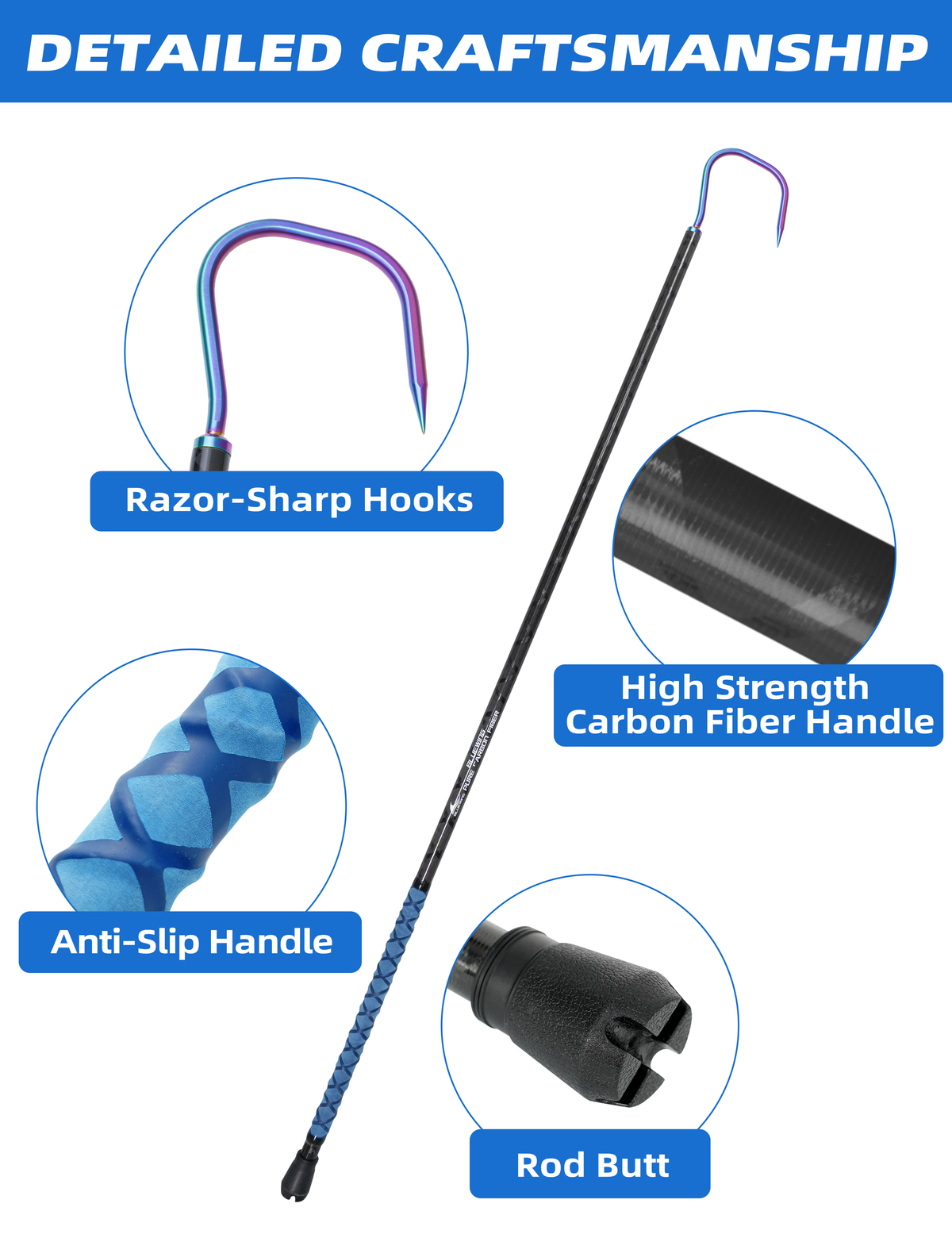Blue Wing Carbon Fiber Gaff