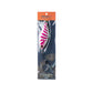 Dogfish Tackle & Marine Angler Co Widowmaker Jig, 200g, pink and white striped slow pitch fishing lure with a shad profile and reinforced hook.