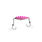 Dogfish Tackle & Marine Angler Co Widowmaker Jig, 200g, white with pink stripes, slow pitch fishing lure with two treble hooks.