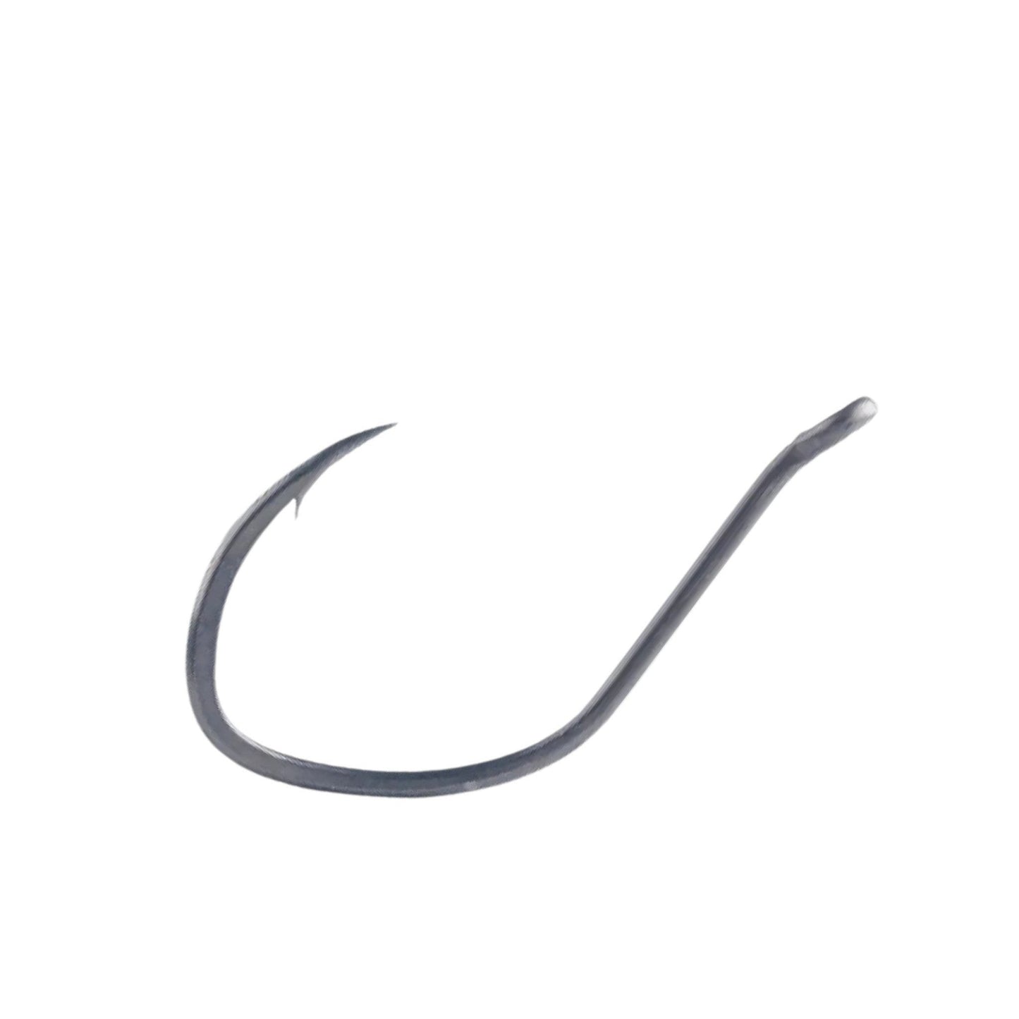 Dogfish Tackle & Marine BKK Big Bait offset fishing hook with a wide bend, SS finish, and 45-degree up-turned eye