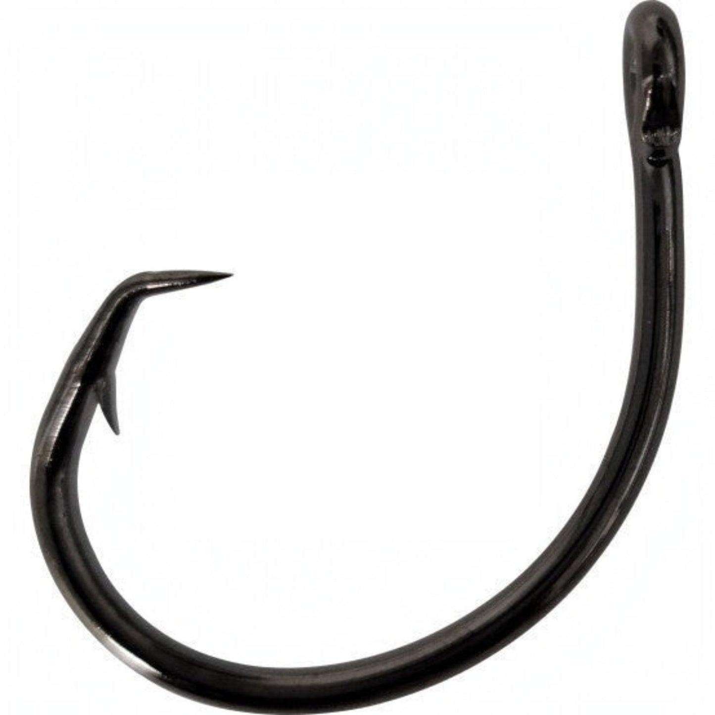 Dogfish Tackle & Marine black nickel 7/0-8/0 circle fishing hook with sharp point and eyelet