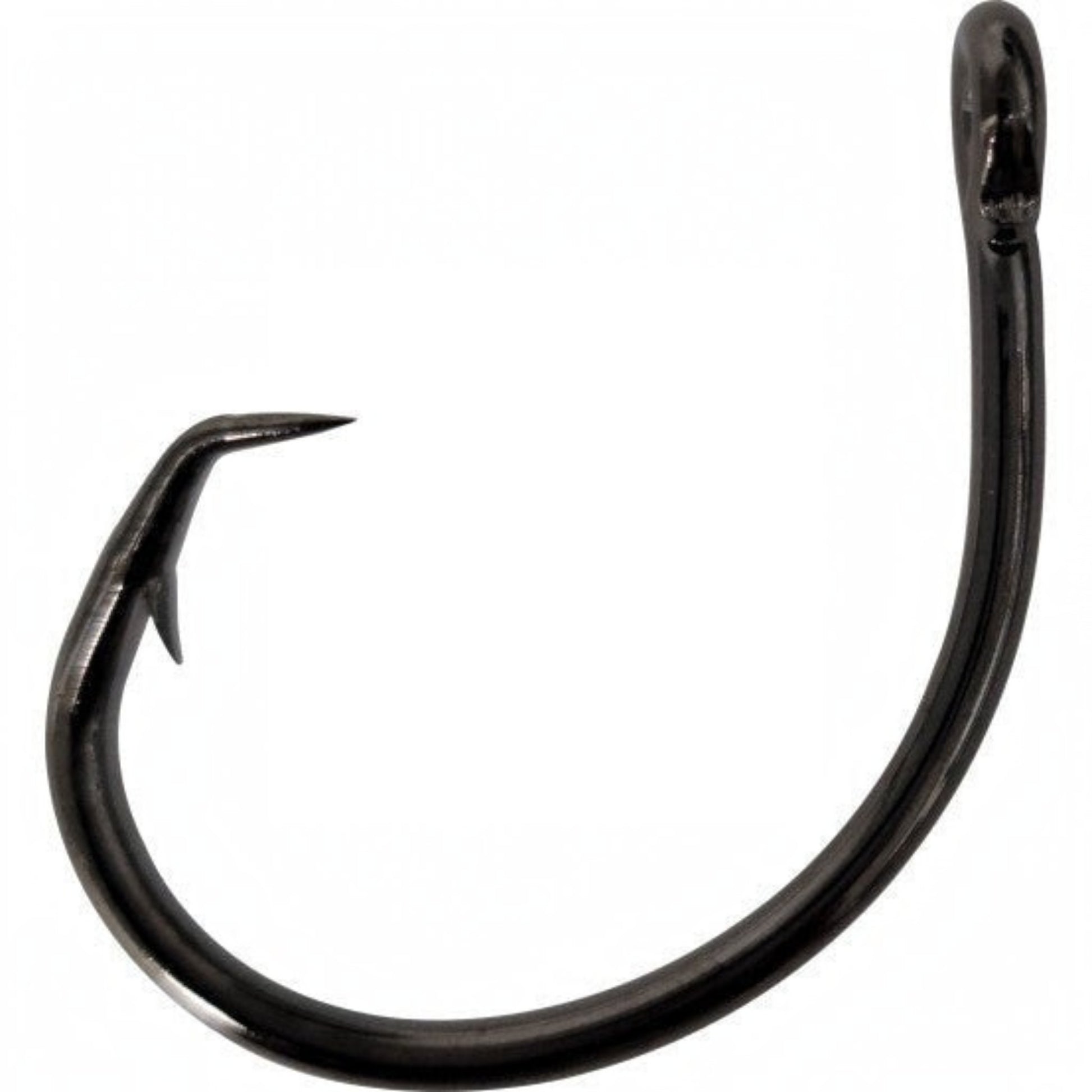 Dogfish Tackle & Marine black nickel 7/0-8/0 circle fishing hook with sharp point and eyelet