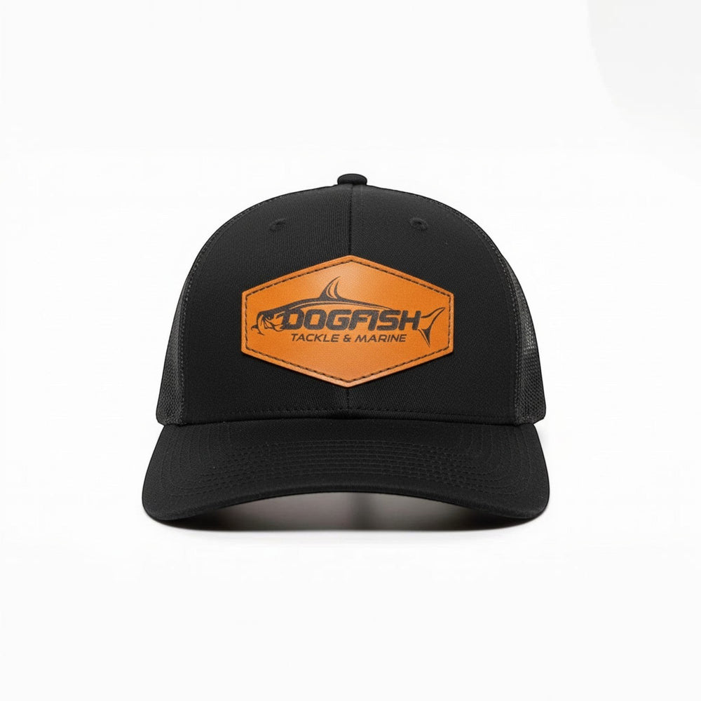 Dogfish Leather Tarpon Patch Premium Trucker Hat
