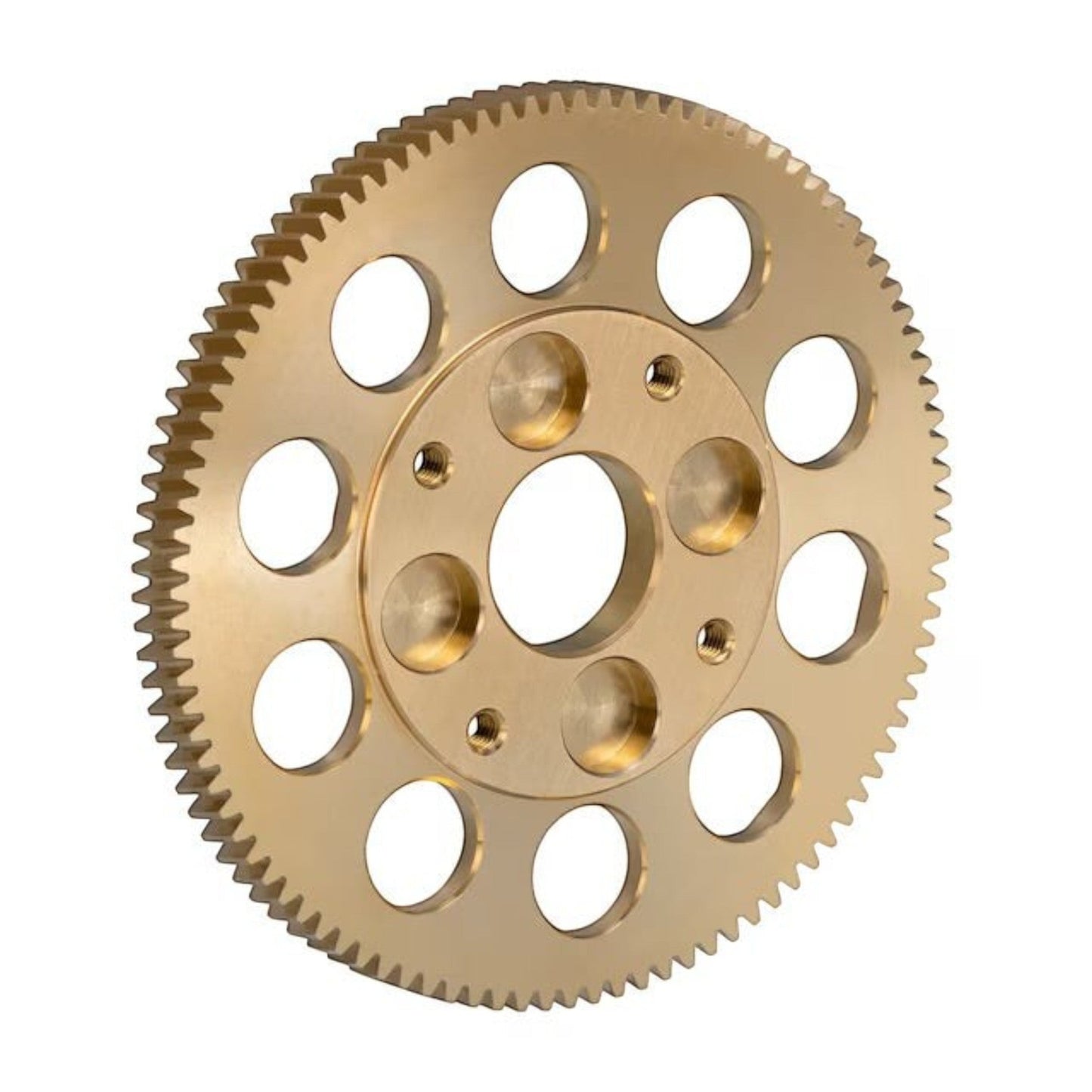 Dogfish Tackle & Marine brass fishing reel gear with multiple holes and teeth.