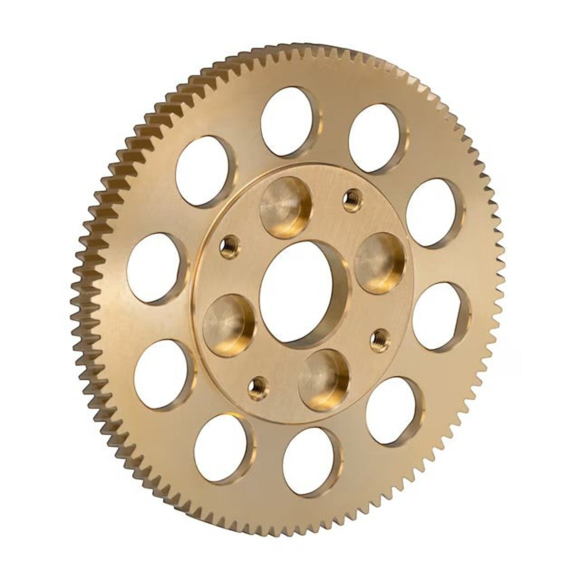 Dogfish Tackle & Marine brass fishing reel gear with multiple holes and teeth.