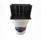Dogfish Tackle & Marine black starboard chum cutter attachment for 5-gallon bucket with knife holder.