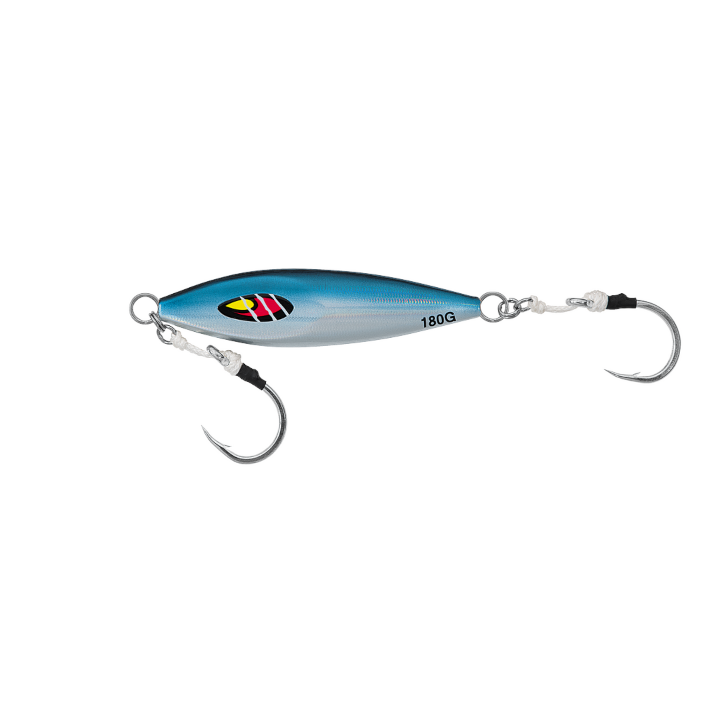 Dogfish Tackle & Marine Daiwa Mr Slow Jig in Iwashi color with two sharp assist hooks for deep sea fishing