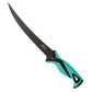Dogfish Tackle & Marine Danco 9-inch Pro Series fillet knife with a black Teflon-coated blade and teal ergonomic grip.