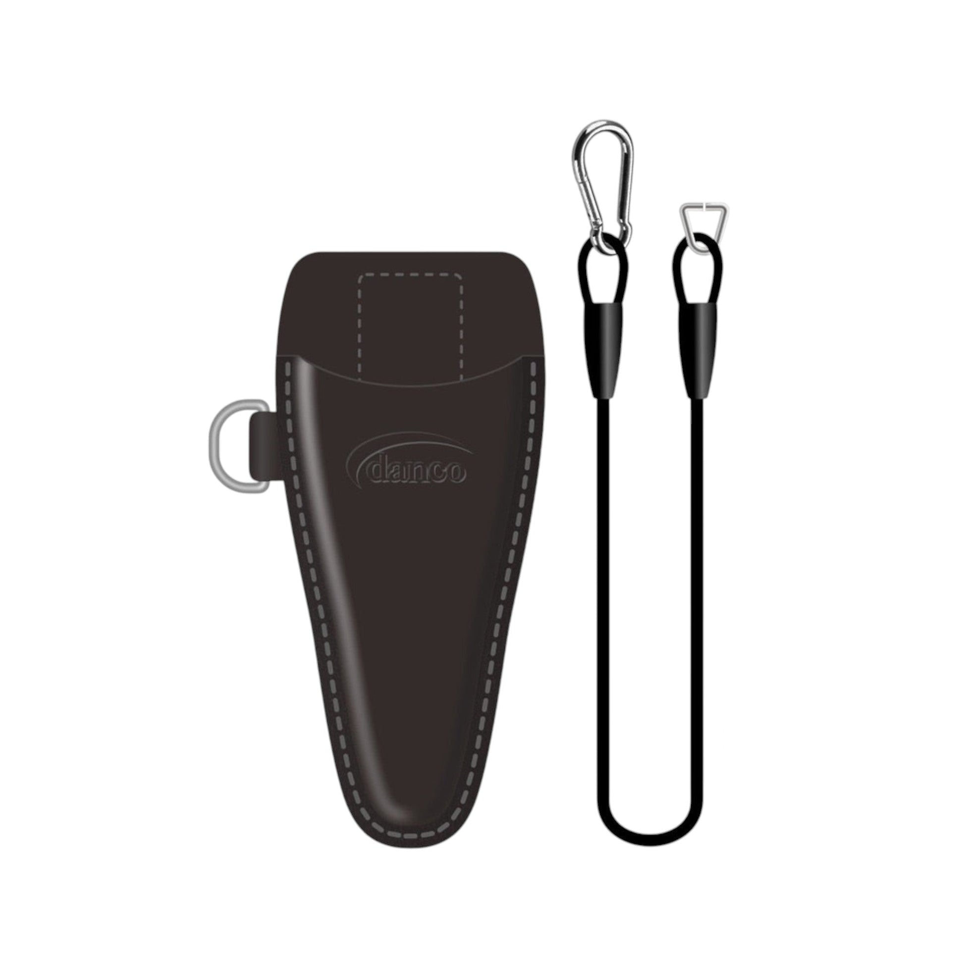 Dogfish Tackle & Marine Danco Pro Series fishing plier leather sheath with carabiner and elastic lanyard