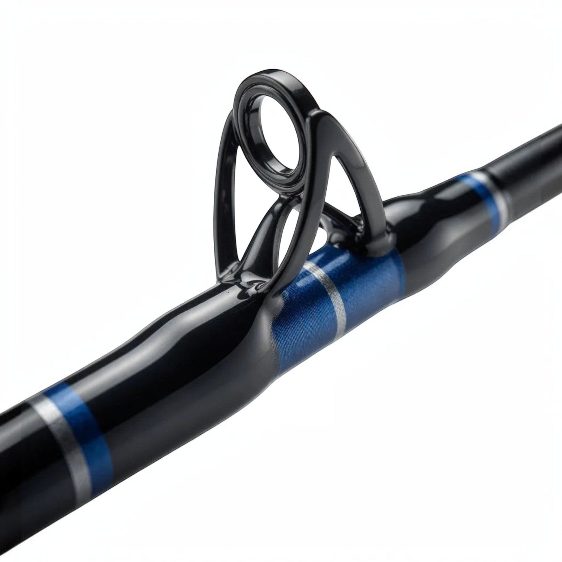 Dogfish Tackle & Marine Dogfish Stik 15H conventional fishing rod, black with blue accents, 7ft, 40-80lb line weight.
