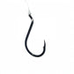 Dogfish Tackle & Marine black nickel 4/0 J hook with fluorocarbon leader and swivel, designed for hogfish and snapper.