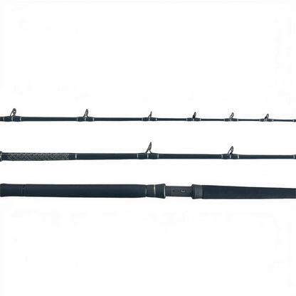 Dogfish Tackle & Marine Kingfish Series 7ft 6in conventional fishing rod with Fuji guides and aluminum gimbal.