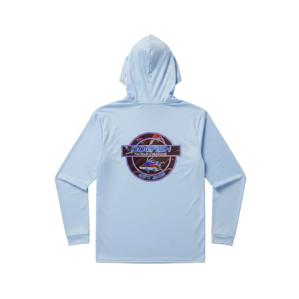 Dogfish Long Sleeve Hooded Micro Bottom Finder Hogfish Logo