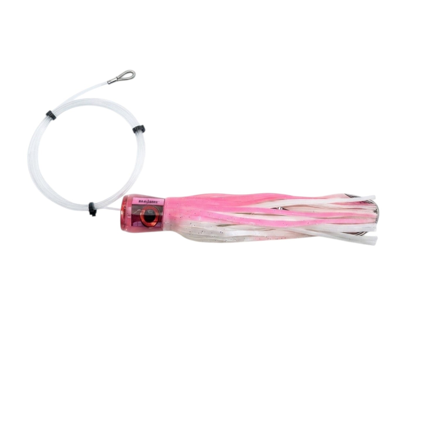 Dogfish Tackle & Marine pink and white pre-rigged Mutha Chugga trolling lure with monofilament leader