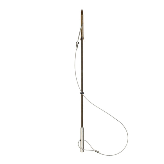 Dogfish Tackle & Marine 14in pole spear slip tip with heat-treated 17-4 stainless steel construction and razor sharp barbs.
