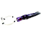Dogfish Tackle & Marine pre-rigged purple and black chugger trolling lure with monofilament leader and stainless hook