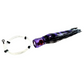 Dogfish Tackle & Marine pre-rigged purple and black chugger trolling lure with monofilament leader and stainless hook