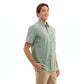Dogfish Tackle & Marine sage green short sleeve button-down shirt with a subtle topographic map pattern. Features a chest pocket and UPF 50+ protection.