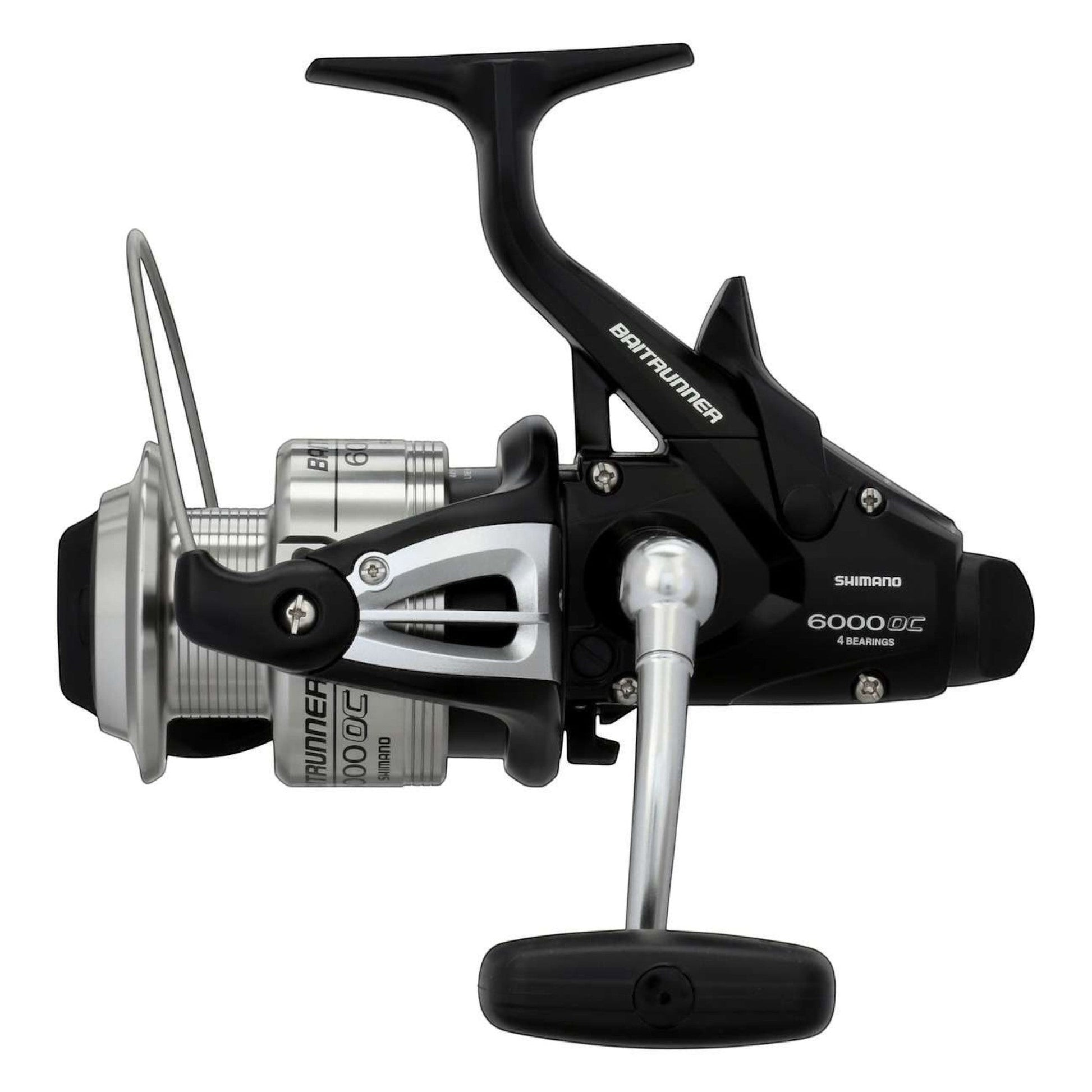 Dogfish Tackle & Marine Shimano Baitrunner 6000 OC saltwater spinning reel with black and silver XT-7 graphite body and aluminum handle.
