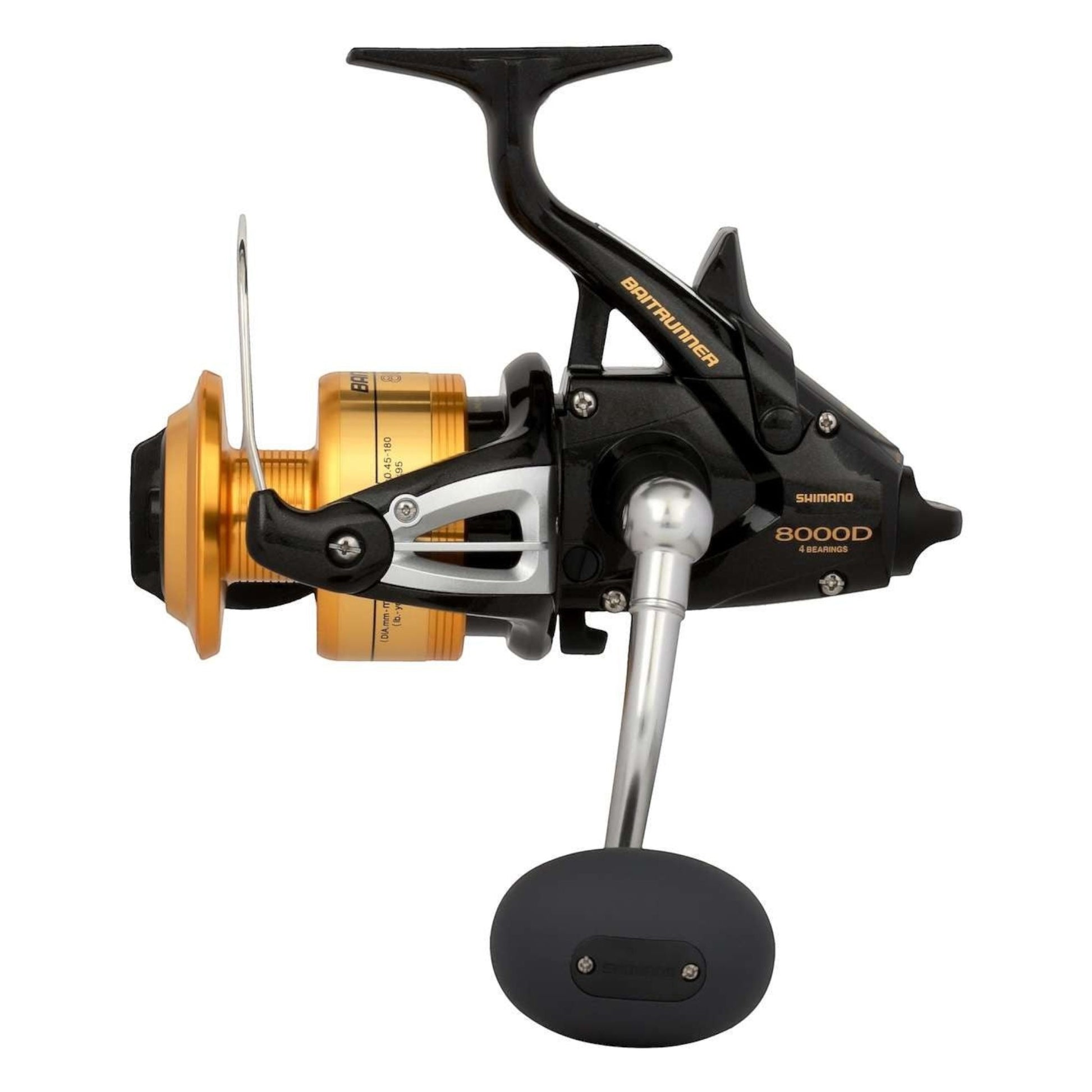 Dogfish Tackle & Marine Shimano Baitrunner 8000D spinning reel in black and gold with a Baitrunner feature.