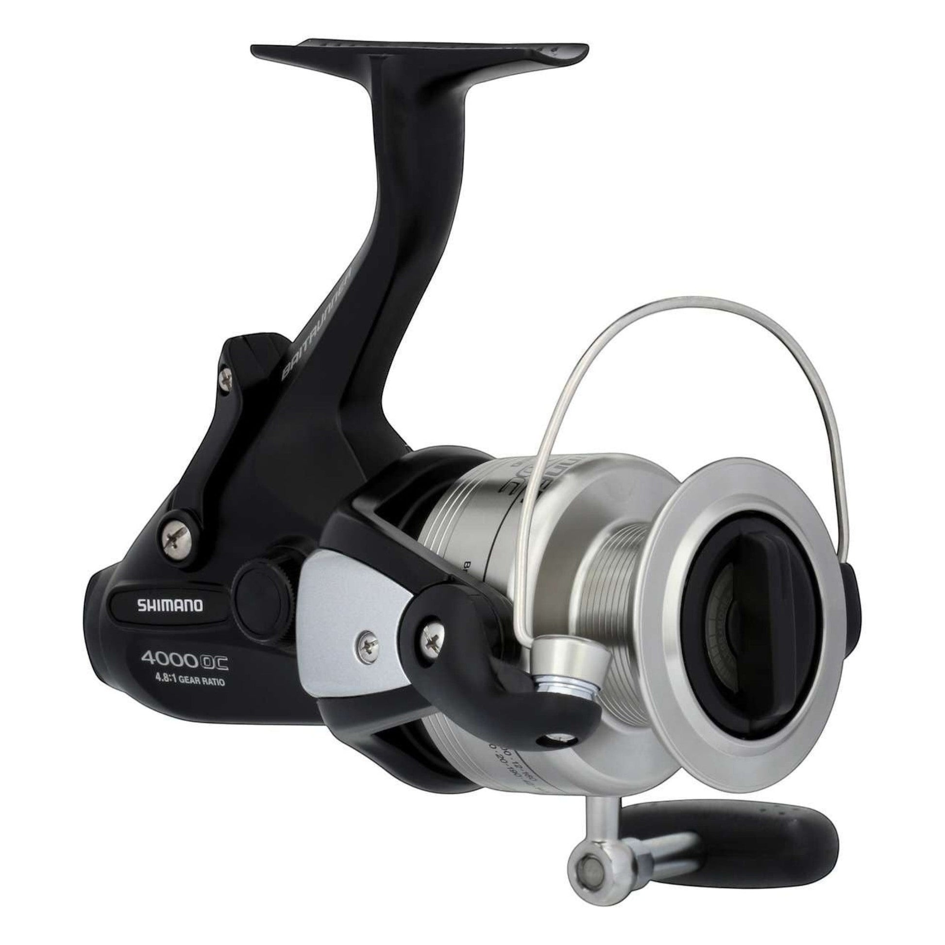 Dogfish Tackle & Marine Shimano Baitrunner OC 4000 saltwater spinning reel with black body and silver spool.