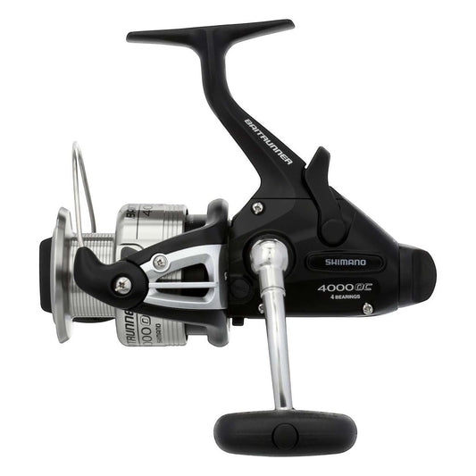 Dogfish Tackle & Marine Shimano Baitrunner OC 4000 saltwater spinning reel with black and silver XT-7 graphite body and aluminum handle.