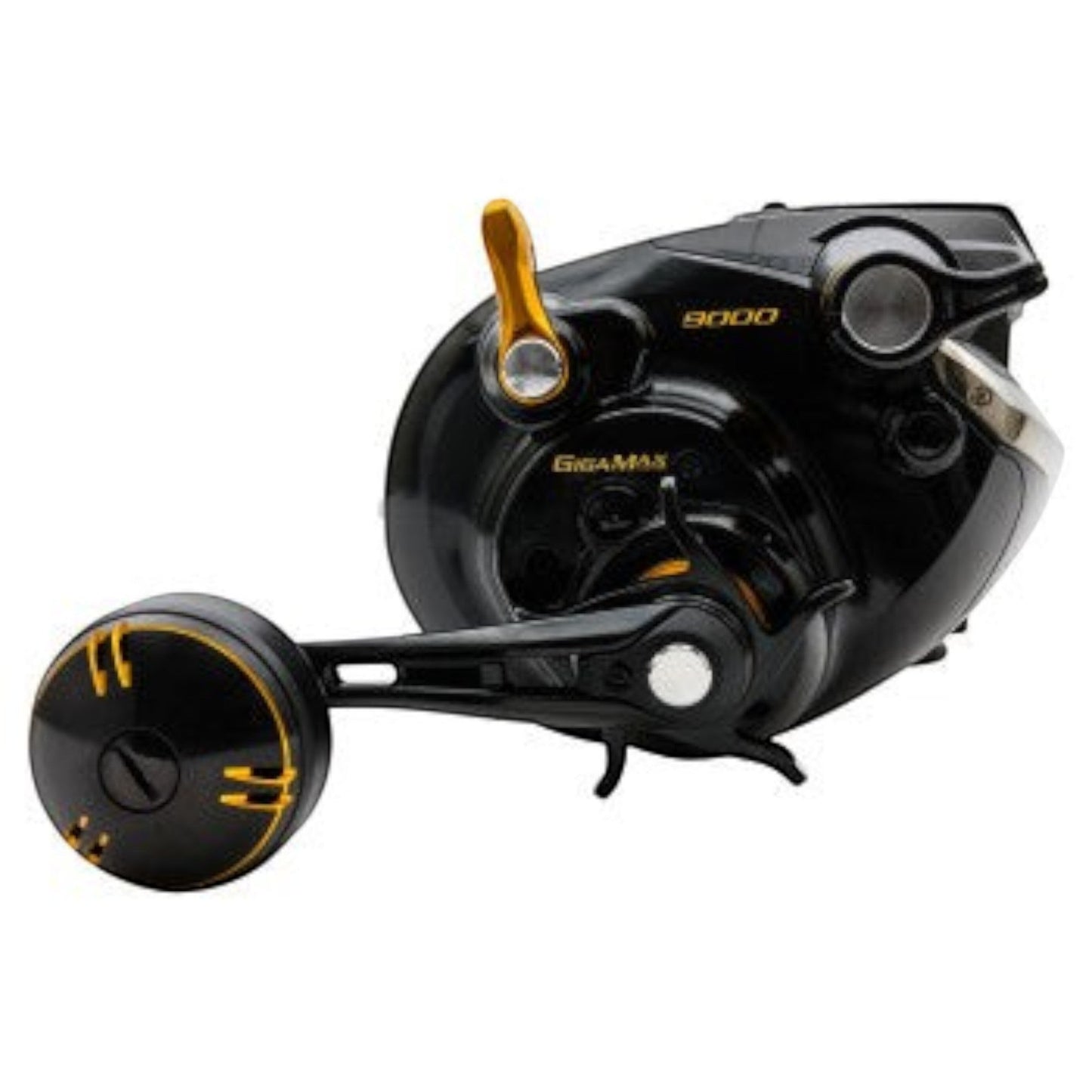 Dogfish Tackle & Marine Shimano Beastmaster 9000B electric fishing reel, black with gold accents, GigaMax motor.