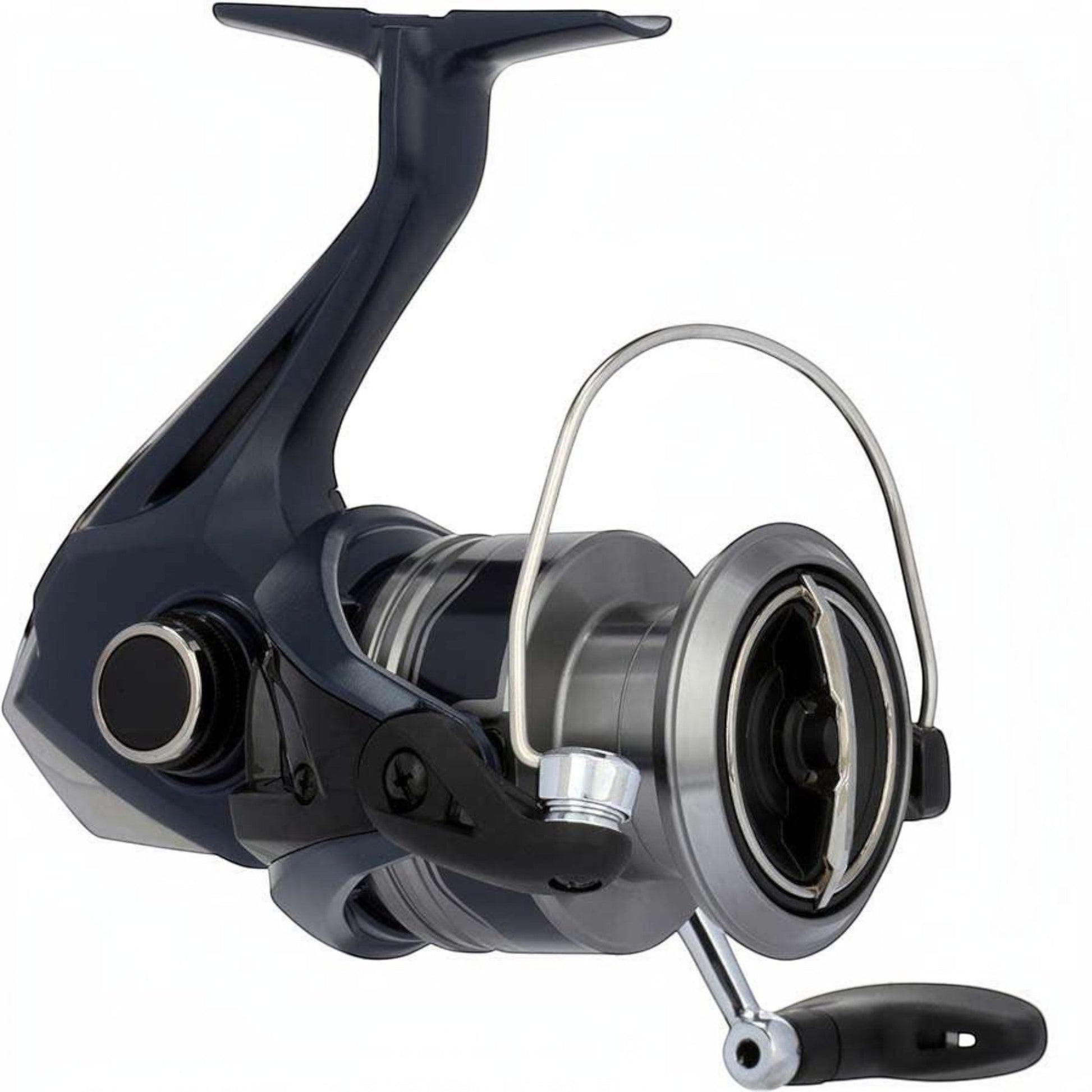 Dogfish Tackle & Marine Shimano Catana FE spinning reel in dark blue and silver with AR-C spool design.