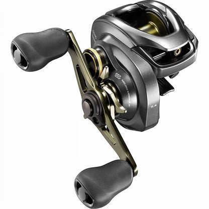 Dogfish Tackle & Marine Shimano Curado DC 150 HG baitcasting reel, gunmetal grey with gold accents, 7.4:1 gear ratio.