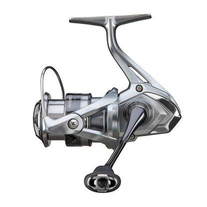 Dogfish Tackle & Marine Shimano Nasci FC spinning reel in silver, featuring HAGANE Gear and CoreProtect for durability.