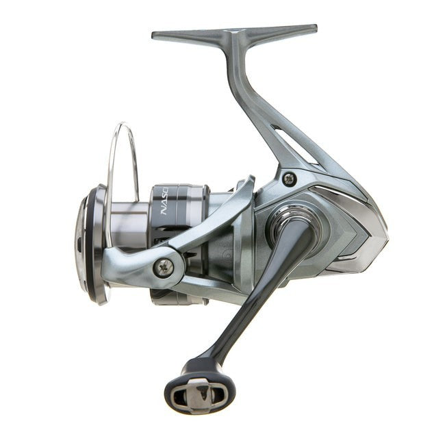 Dogfish Tackle & Marine Shimano Nasci FC spinning reel in silver and grey with HAGANE Gear and CoreProtect.
