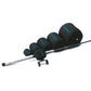 Dogfish Tackle & Marine Shimano neoprene reel covers in black, shown in five sizes on a fishing rod.