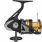 Dogfish Tackle & Marine Shimano Sahara FJ spinning reel with black and gold spool and silver accents. Features HAGANE Gear and SilentDrive.