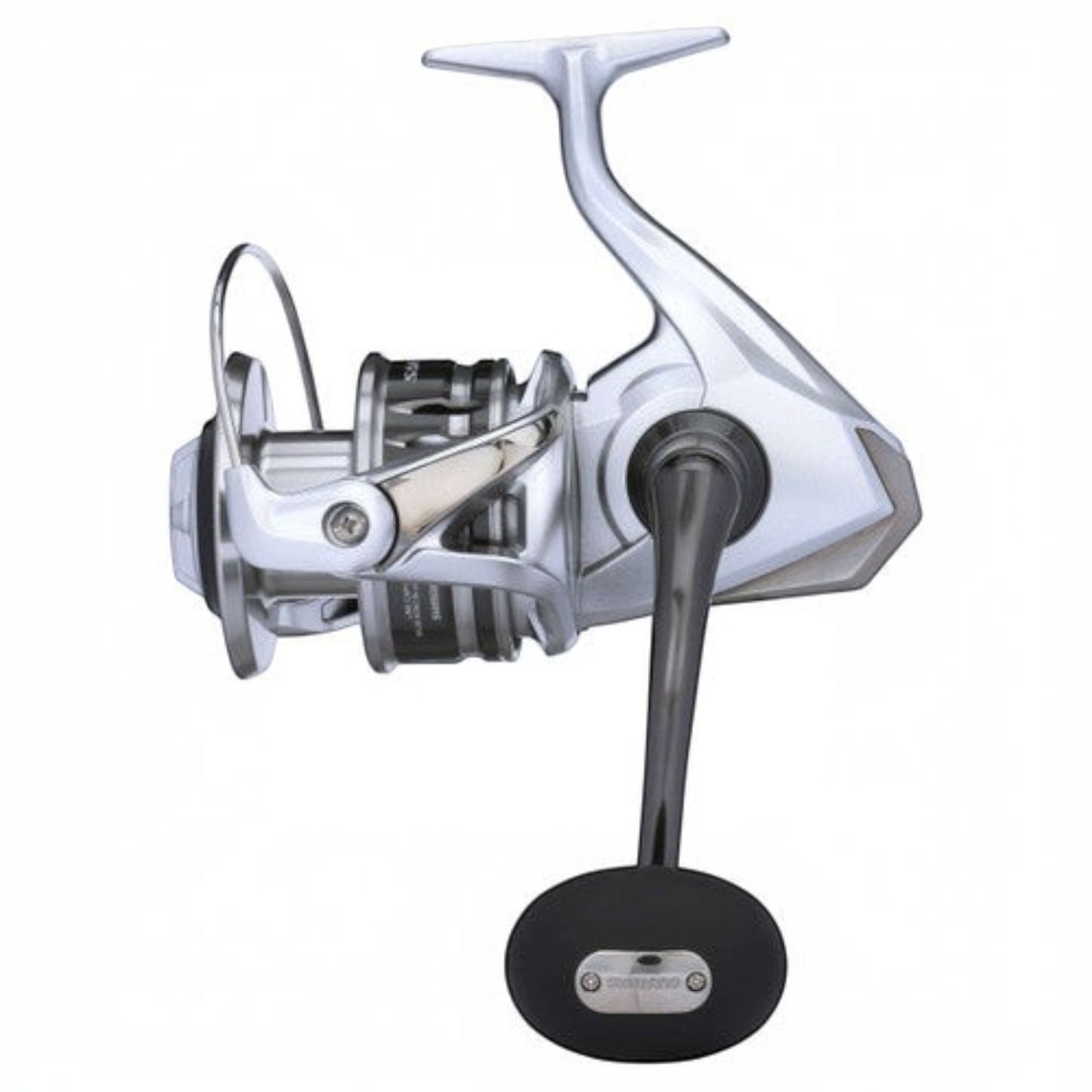 Dogfish Tackle & Marine Shimano Saragosa SW saltwater spinning reel in silver and black with a large black handle grip.