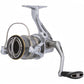 Dogfish Tackle & Marine Shimano Sedona FJ spinning reel, silver and gold with black handle. Features HAGANE Gear and SilentDrive.