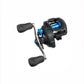 Dogfish Tackle & Marine Shimano SLX baitcasting reel with black Hagane body and blue accents. Features a 6.3:1 gear ratio and extended handle.