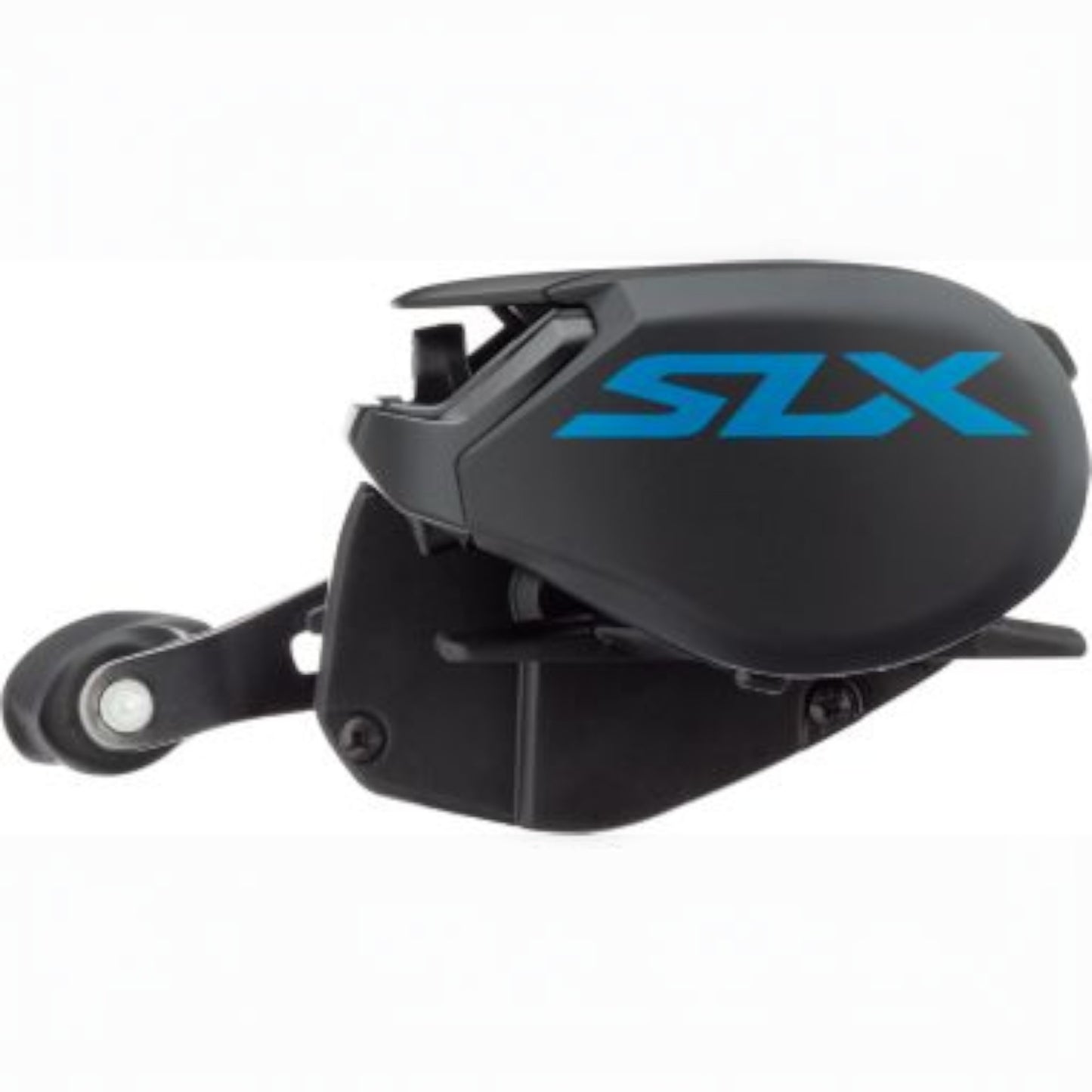 Dogfish Tackle & Marine Shimano SLX baitcasting reel with black Hagane body and blue SLX logo. Features VBS cast control.