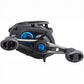 Dogfish Tackle & Marine Shimano SLX 150 baitcasting reel with black Hagane body and blue accents. Features an extended handle and S3D spool.
