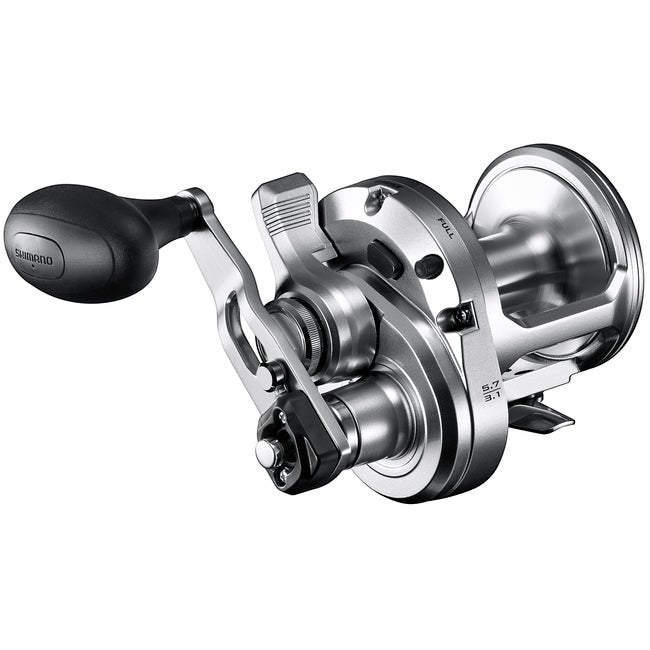 Dogfish Tackle & Marine Shimano Speedmaster II conventional fishing reel, silver and black, with HAGANE Body and Super Free Spool.