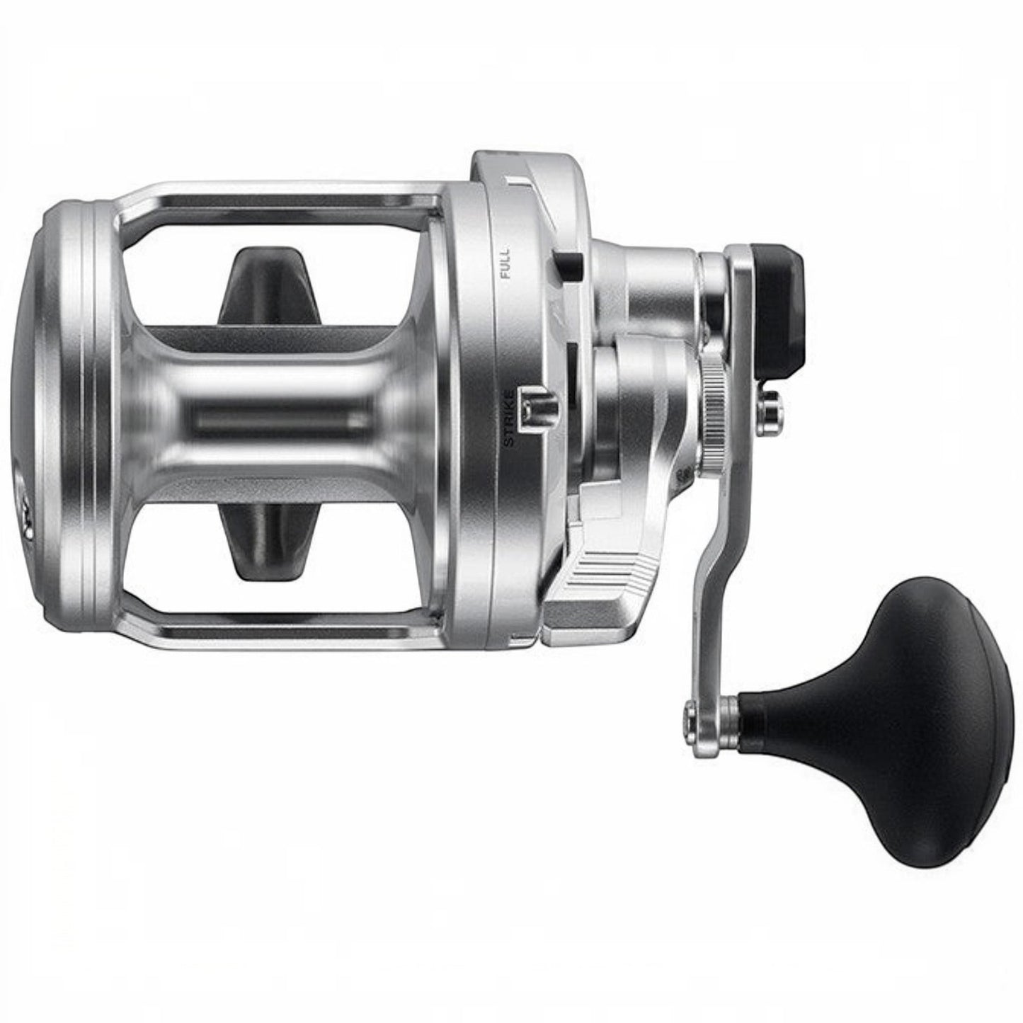 Dogfish Tackle & Marine Shimano Speedmaster II conventional fishing reel, silver with black handle, two-speed lever drag.