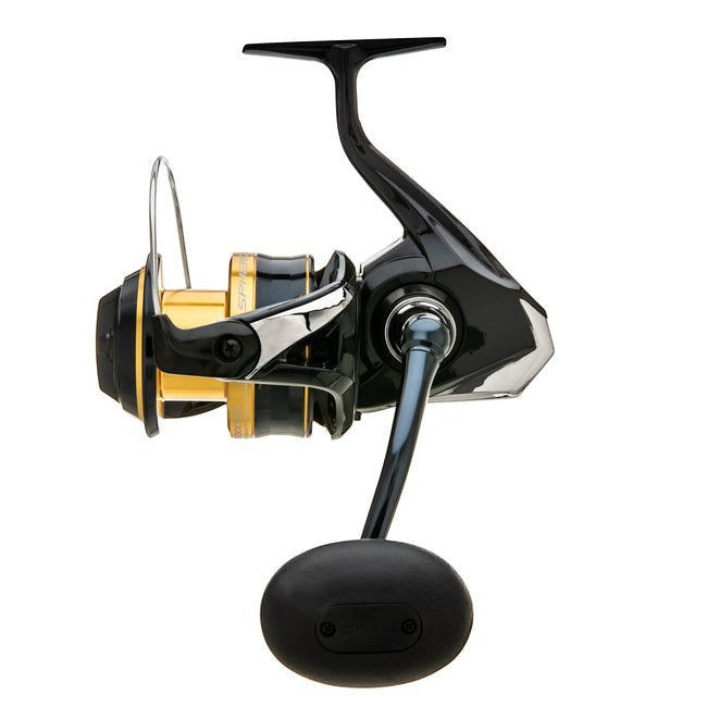 Dogfish Tackle & Marine Shimano Spheros SW spinning reel in black and gold with a durable HAGANE body and X-Ship technology.