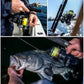 Shimano Spheros SW A saltwater spinning reel with yellow line, black body, and silver accents. Used for fishing.
