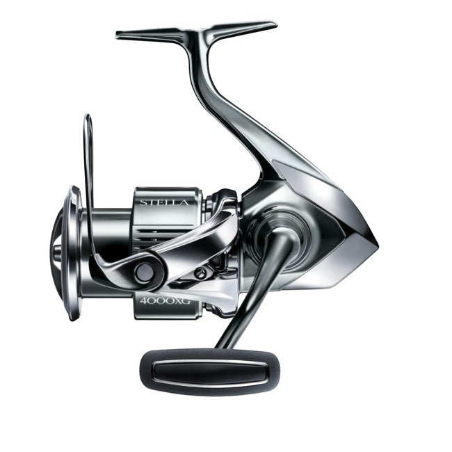 Dogfish Tackle & Marine Shimano Stella FK 4000XG spinning reel, silver and black, with HAGANE gears and InfinityDrive technology.