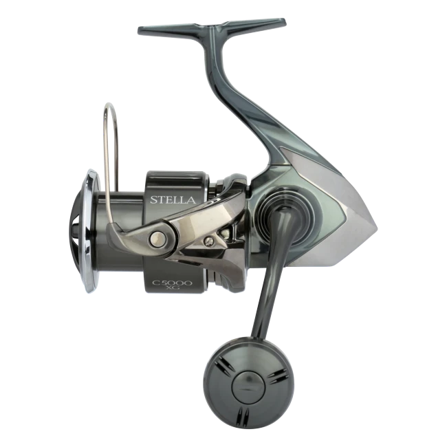 Dogfish Tackle & Marine Shimano Stella FK C5000 XG spinning reel, dark grey with silver accents, advanced fishing technology.