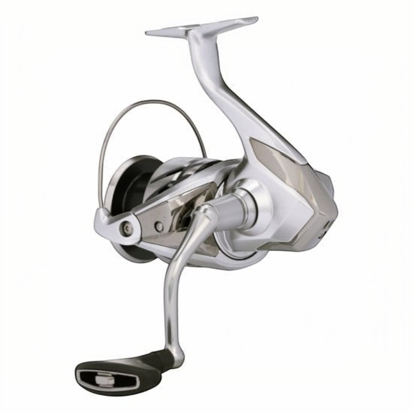 Dogfish Tackle & Marine Shimano Stradic FM spinning reel, silver and black, with a durable Hagane body and G-Free body for ergonomic comfort.