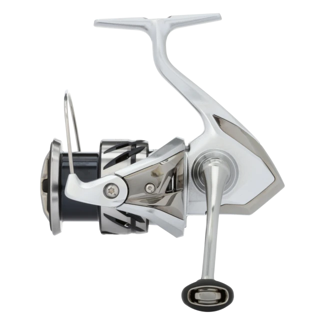 Dogfish Tackle & Marine Shimano Stradic FM spinning reel, silver and black with aluminum spool and handle.