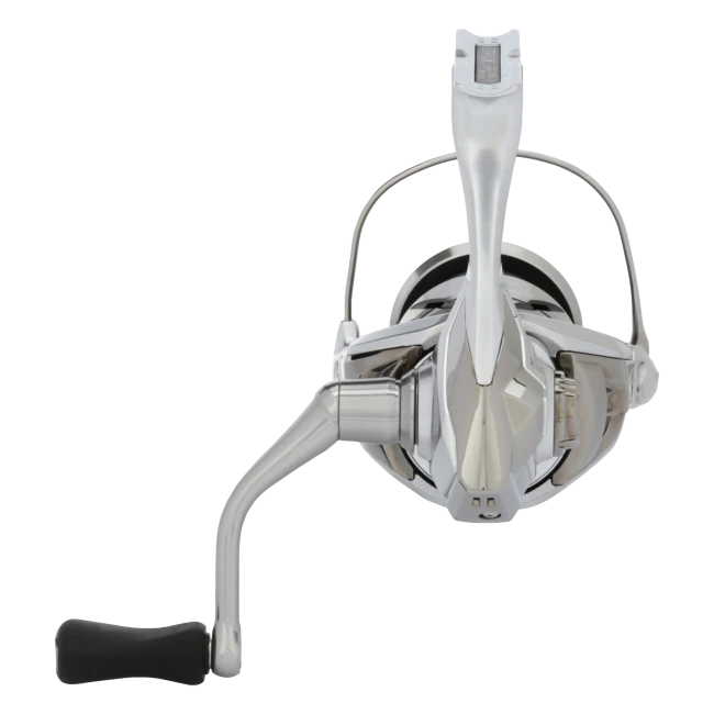 Dogfish Tackle & Marine Shimano Stradic FM spinning reel, silver and black, with aluminum spool and handle.