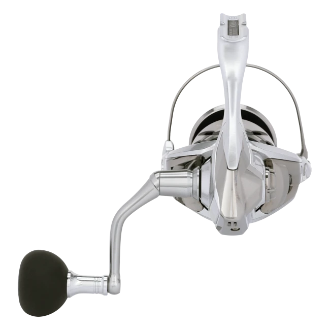 Dogfish Tackle & Marine Shimano Stradic FM spinning reel, silver, with a black foam handle and a one-piece bail.