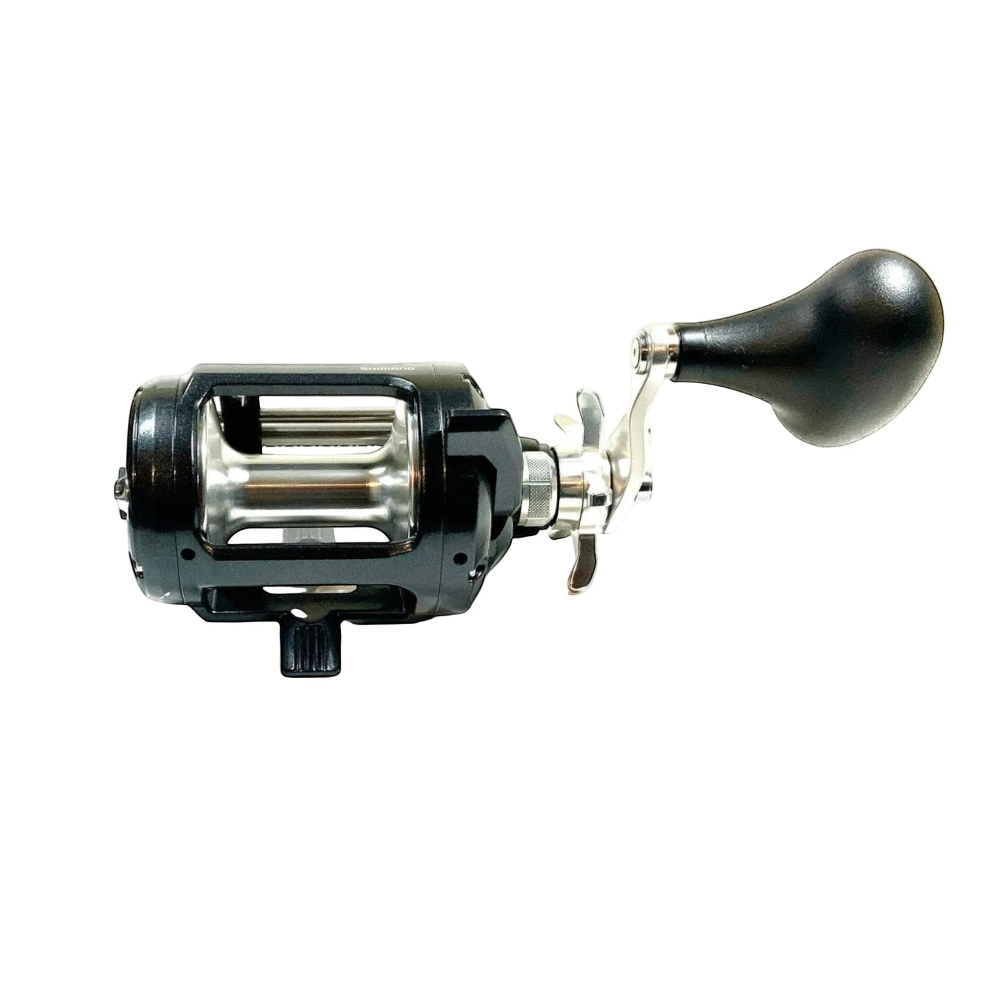 Dogfish Tackle & Marine Shimano Tekota Level Wind conventional fishing reel, black aluminum body, silver spool, star drag, and black handle knob.